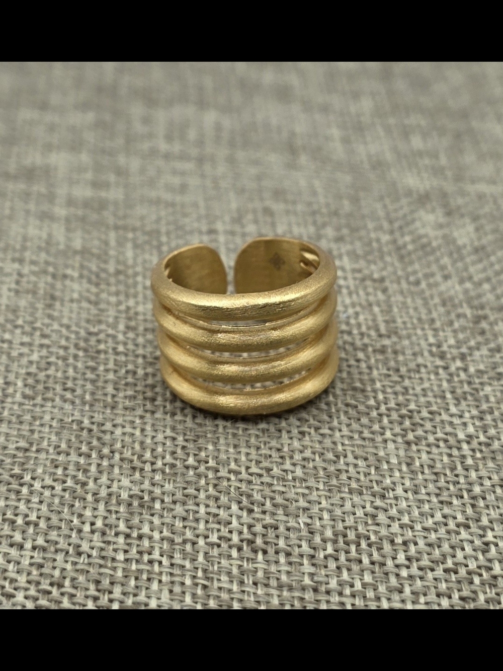 Matte Gold Open-Back Quad Band Ring - Women Jewelry